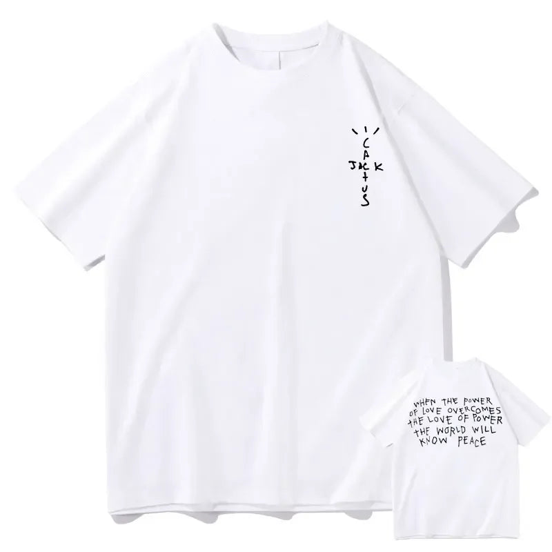 New Cactus Jack Tshirt Awesome Streetwear Oversized T Shirts Men Women Fashion Loose T-shirt Mens Hip Hop Trend Tee Short Sleeve - Travis Scott Merchandise - Free Shipping Buy Now