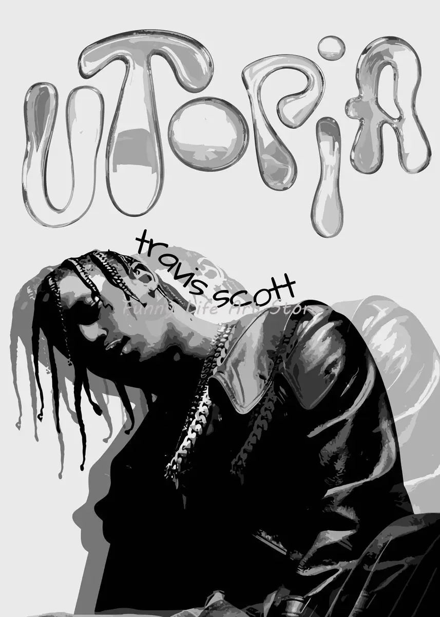 Rapper Travis-Scott Music Album Cover Singer Star Posters and Prints Canvas for Living Room Decor Gift Printing Wall Art Picture - Travis Scott Merchandise - Free Shipping Buy Now