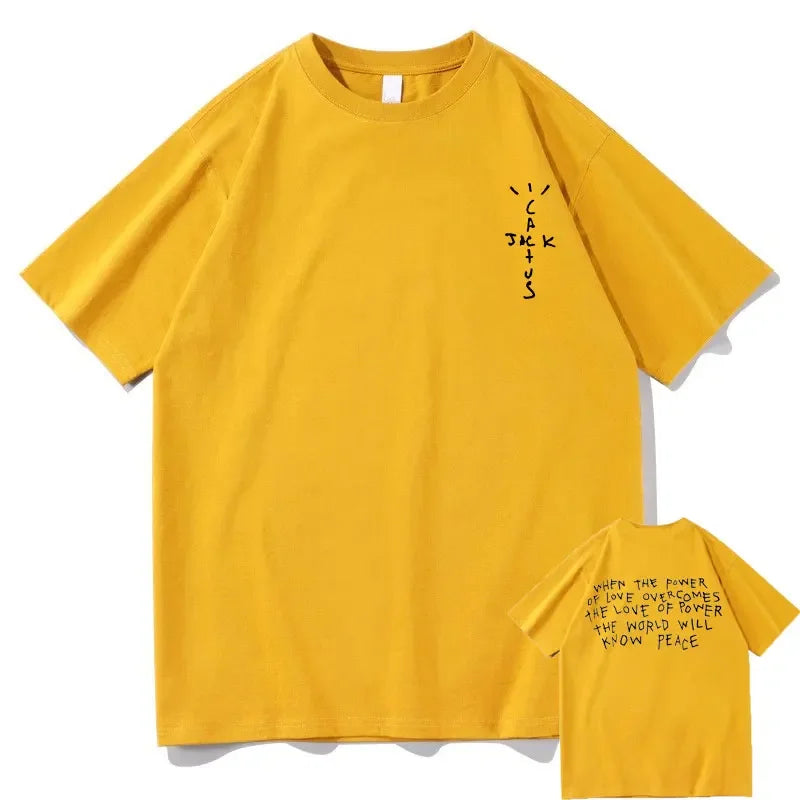 New Cactus Jack Tshirt Awesome Streetwear Oversized T Shirts Men Women Fashion Loose T-shirt Mens Hip Hop Trend Tee Short Sleeve - Travis Scott Merchandise - Free Shipping Buy Now