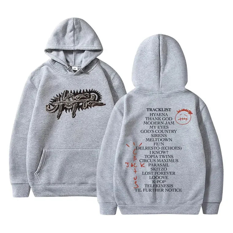 Rapper Cactus Jack Album UTOPIA Graphic Hoodie Unisex Hip Hop Trend Hooded Sweatshirt Street Fashion Vintage Oversized Pullovers