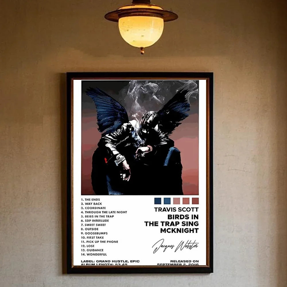 T-Travis Scott Astroworld Jackboys Music Album Poster art sticky wall waterproof home living room bedroom bar aesthetic decorati - Travis Scott Merchandise - Free Shipping Buy Now