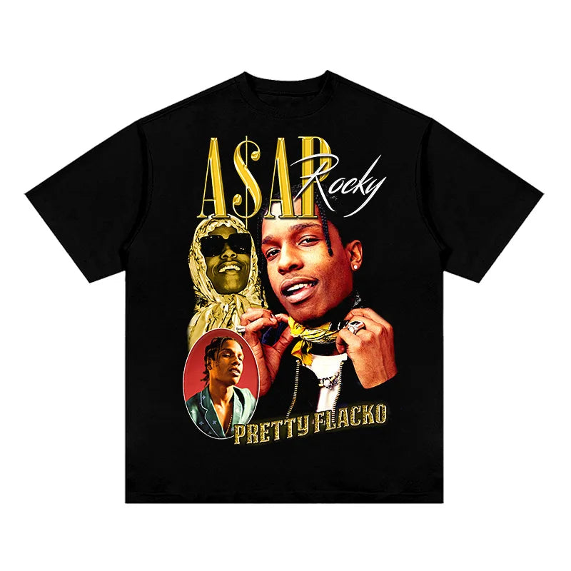 Hip hop rap 2PAC TRAVIS SCOTT personality printing summer men's 100% cotton T-shirt comfortable breathable streetwear - Travis Scott Merchandise - Free Shipping Buy Now