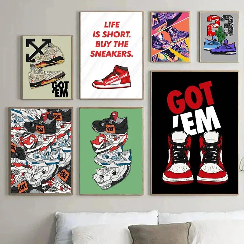 Sports Shoes Canvas Printing Graffiti Wall Art Poster Canvas Painting Home Bedroom Decoration - Travis Scott Merchandise - Free Shipping Buy Now