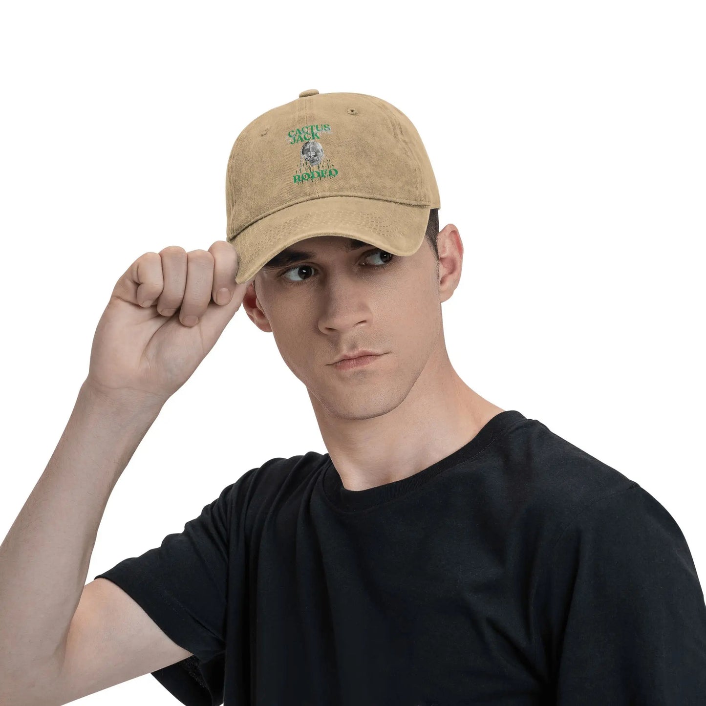 T-Travis Scott Unisex Baseball Cap Cactus Jack Rodeo Distressed Washed Hats Cap Outdoor Summer Unstructured Soft Snapback Cap - Travis Scott Merchandise - Free Shipping Buy Now
