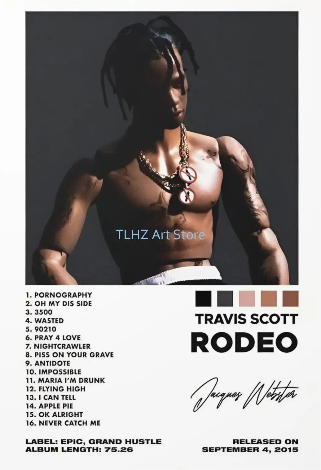 Travis-Scott Music Album Cover Canvas Printing Wall Art Singer Rapper Star Posters and Prints Picture for Living Room Decor Gift - Travis Scott Merchandise - Free Shipping Buy Now