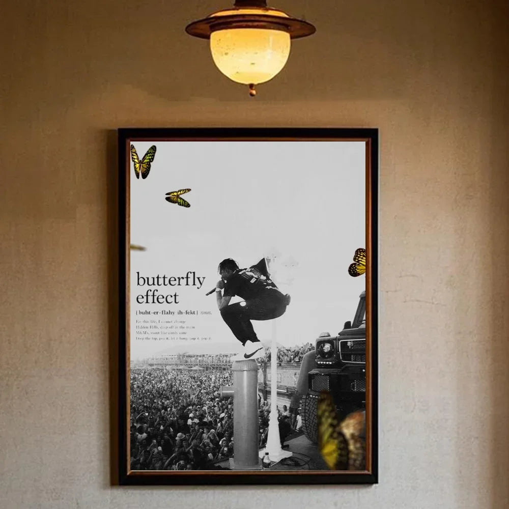 T-Travis Scott Astroworld Jackboys Music Album Poster art sticky wall waterproof home living room bedroom bar aesthetic decorati - Travis Scott Merchandise - Free Shipping Buy Now