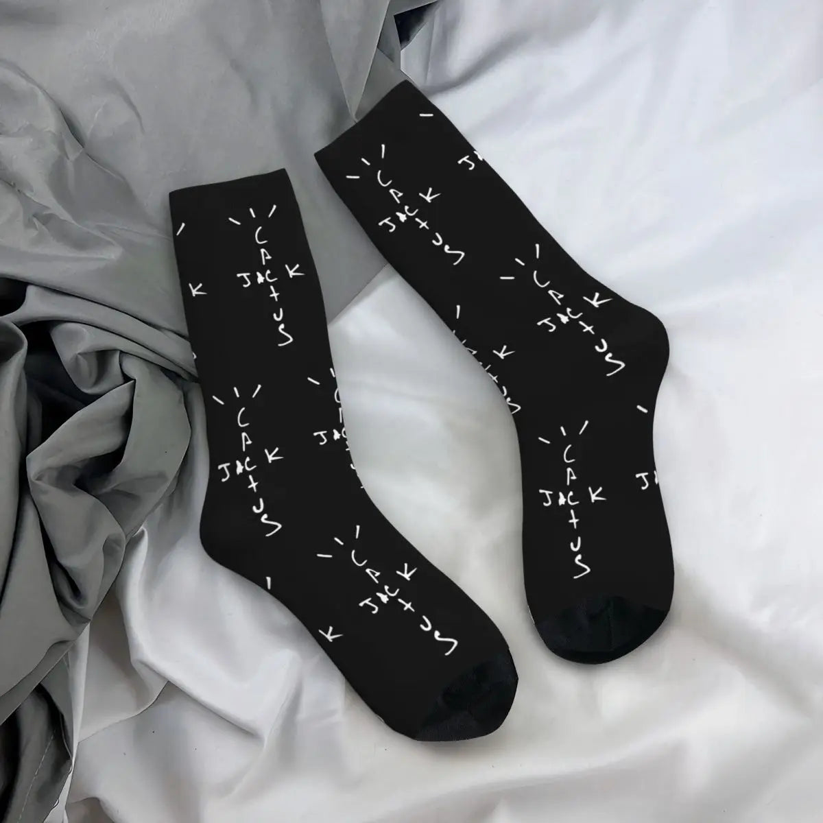 Harajuku Best Logos Jack Cactus Travis Scott Football Socks Polyester Middle Tube Socks for Women Men - Travis Scott Merchandise - Free Shipping Buy Now