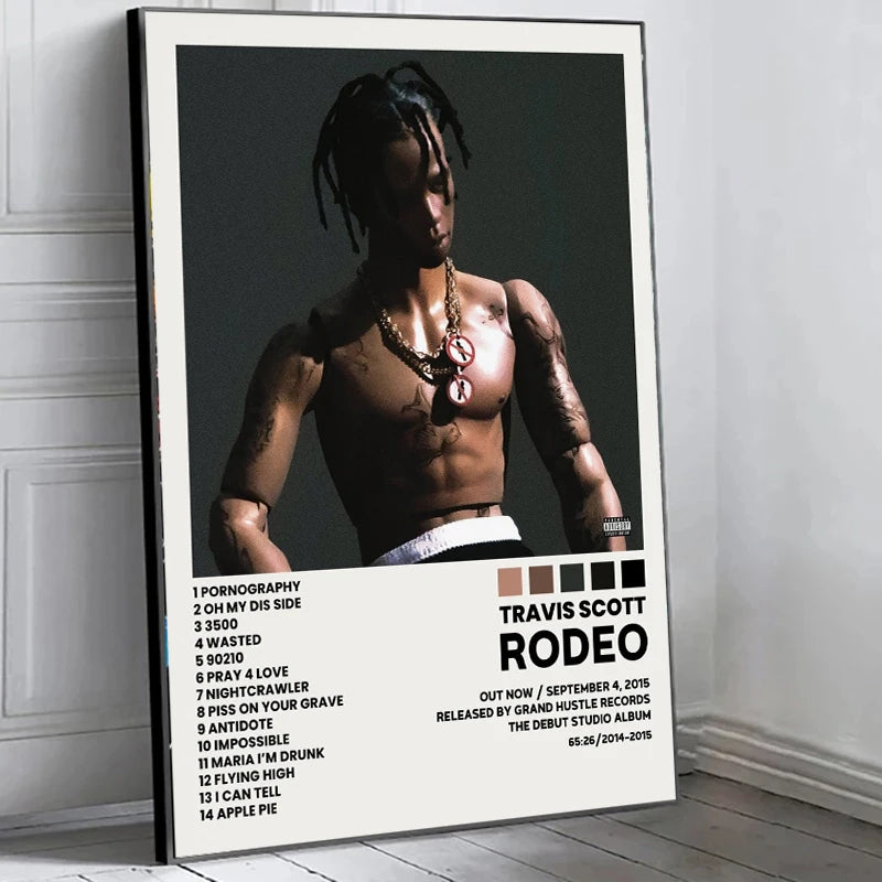 Music Album Covers Postert-travis Rapper S-scott Hiphop Singer Album Covers Canvas Painting Wall Art Picture Poster Room Decor - Travis Scott Merchandise - Free Shipping Buy Now