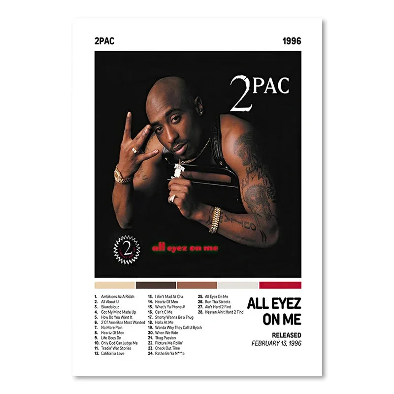 Music Album Covers Poster Rapper 2Pac,Travis Scott Hiphop Singer Album Covers Canvas Painting Wall Art Pictures Room Decor - Travis Scott Merchandise - Free Shipping Buy Now