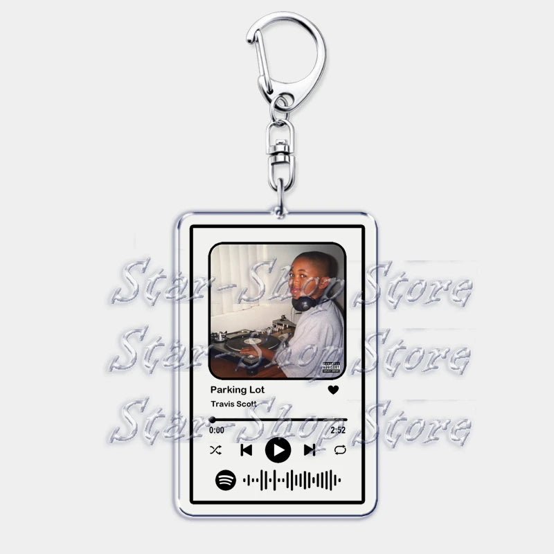 Hot Hip Hop Rap Singer Music Keychains for Women Man Accessories Bag Goosebumps Playlist Code Keying Jewelry Fans Friends Gift - Travis Scott Merchandise - Free Shipping Buy Now