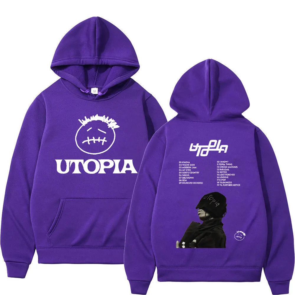 Hot Sale Rapper Cactus Jack Hoodie Utopia Music Album Print Sweatshirts Men Women Fashion Hip Hop Oversized Hoodies Streetwear - Travis Scott Merchandise - Free Shipping Buy Now