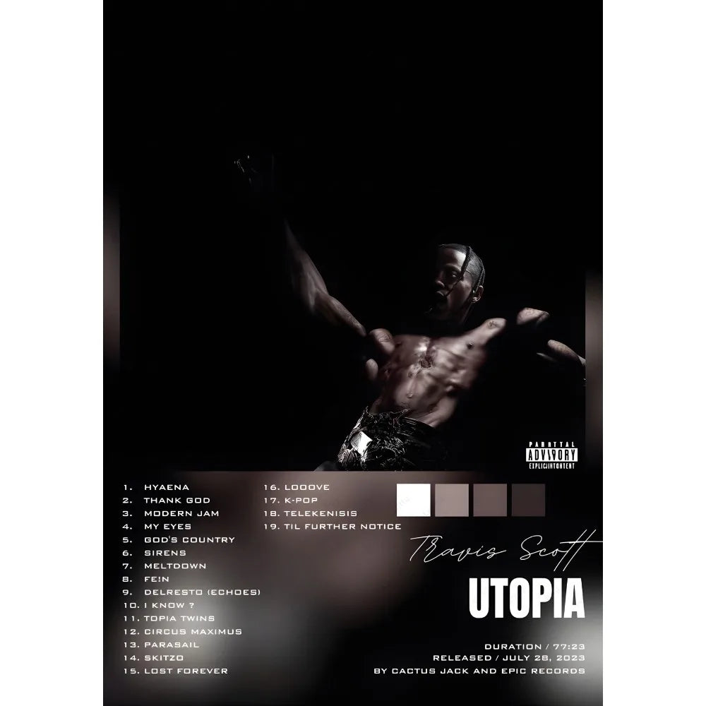 T-Travis S-Scott RodeoAstroworld Album Poster Sticky Wall Art Printing Waterproof Home Living Bed Room Bar Aesthetic Decor - Travis Scott Merchandise - Free Shipping Buy Now