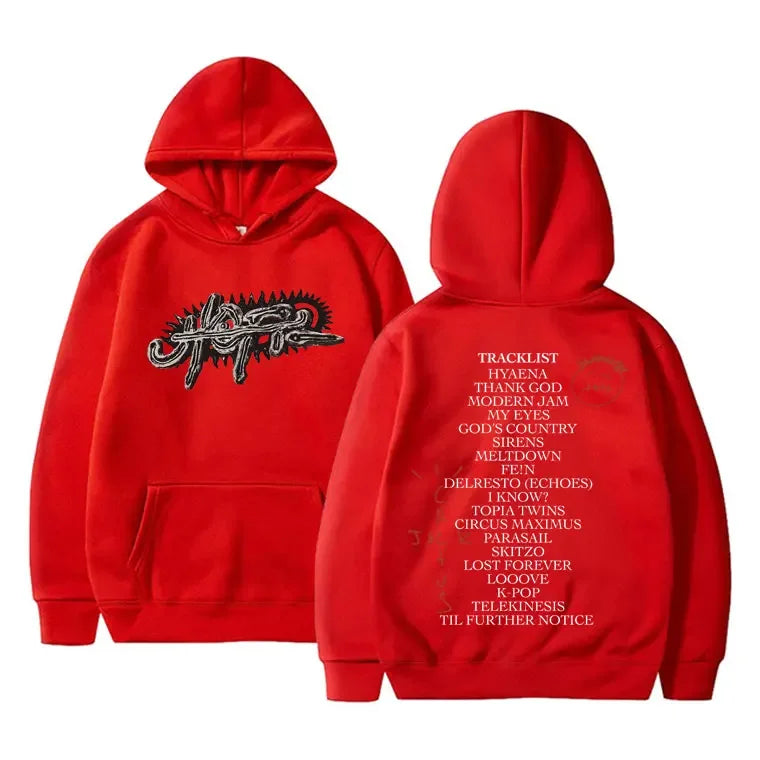 Rapper Cactus Jack Album UTOPIA Graphic Hoodie Unisex Hip Hop Trend Hooded Sweatshirt Street Fashion Vintage Oversized Pullovers