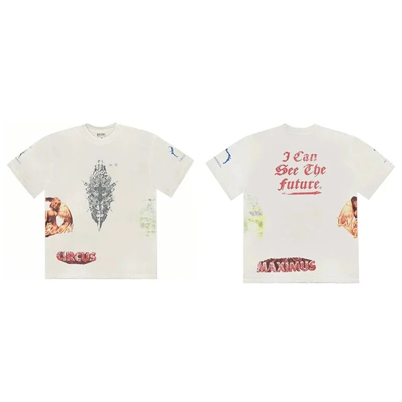 CACTUS JACK Short Sleeve T-shirt Loose Casual Crewneck Men Women Top Tees UTOPIA T Shirt - Travis Scott Merchandise - Free Shipping Buy Now