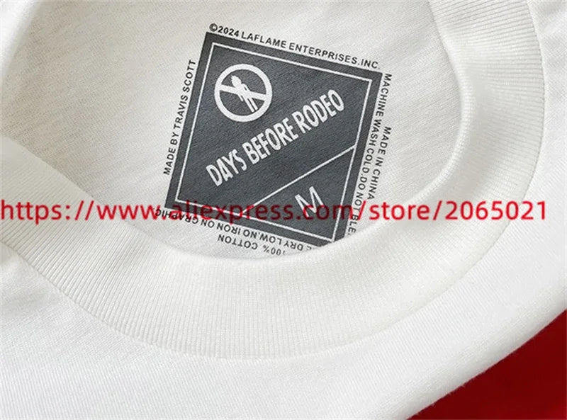 DAYS BEFORE RODEO Cactus Jack T Shirt Men Women Short Sleeved Washed White Tops Tee T-shirt - Travis Scott Merchandise - Free Shipping Buy Now