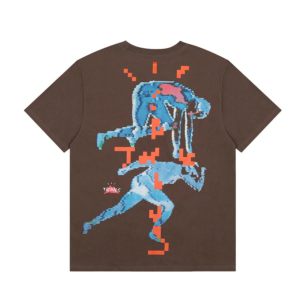 Cactus Jack Letter Character Print Short Sleeve Mens Tshirts High Street Baggy Crew Neck Cotton Summer Top Tees Oversized - Travis Scott Merchandise - Free Shipping Buy Now
