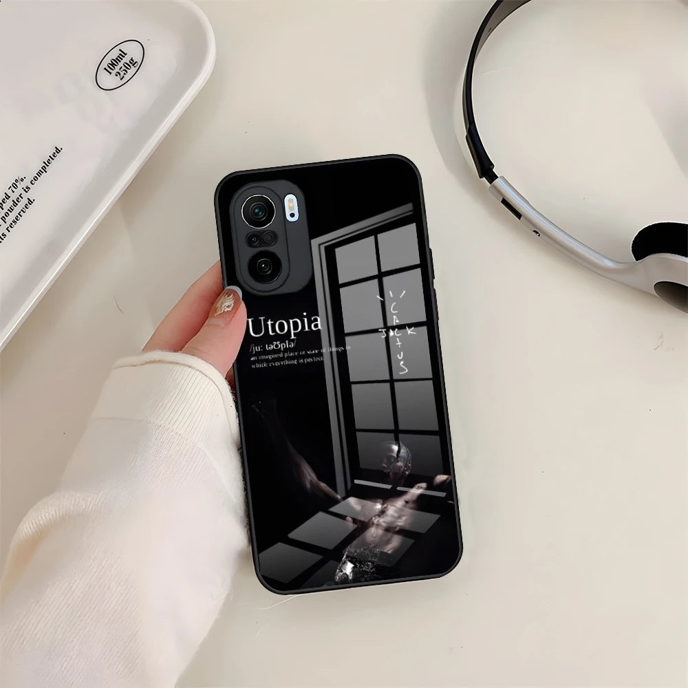 Travis Scott Utopia Rapper Tempered Glass Cover Phone Case for Redmi 13 12 13c 12c Note 13 Pro Plus 11 12 Pro 10 12s 9t 11s - Travis Scott Merchandise - Free Shipping Buy Now
