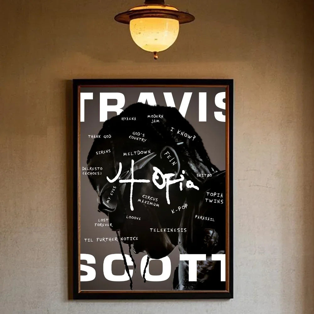 T-Travis Scott Astroworld Jackboys Music Album Poster art sticky wall waterproof home living room bedroom bar aesthetic decorati - Travis Scott Merchandise - Free Shipping Buy Now