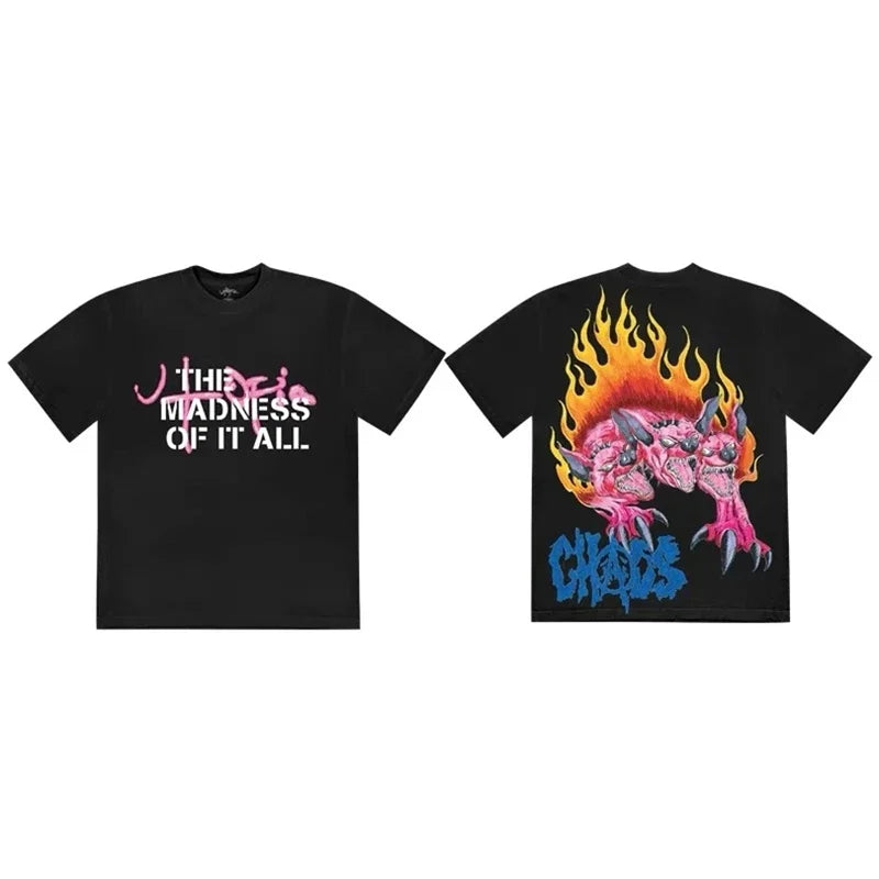 CACTUS JACK Short Sleeve T-shirt Loose Casual Crewneck Men Women Top Tees UTOPIA T Shirt - Travis Scott Merchandise - Free Shipping Buy Now