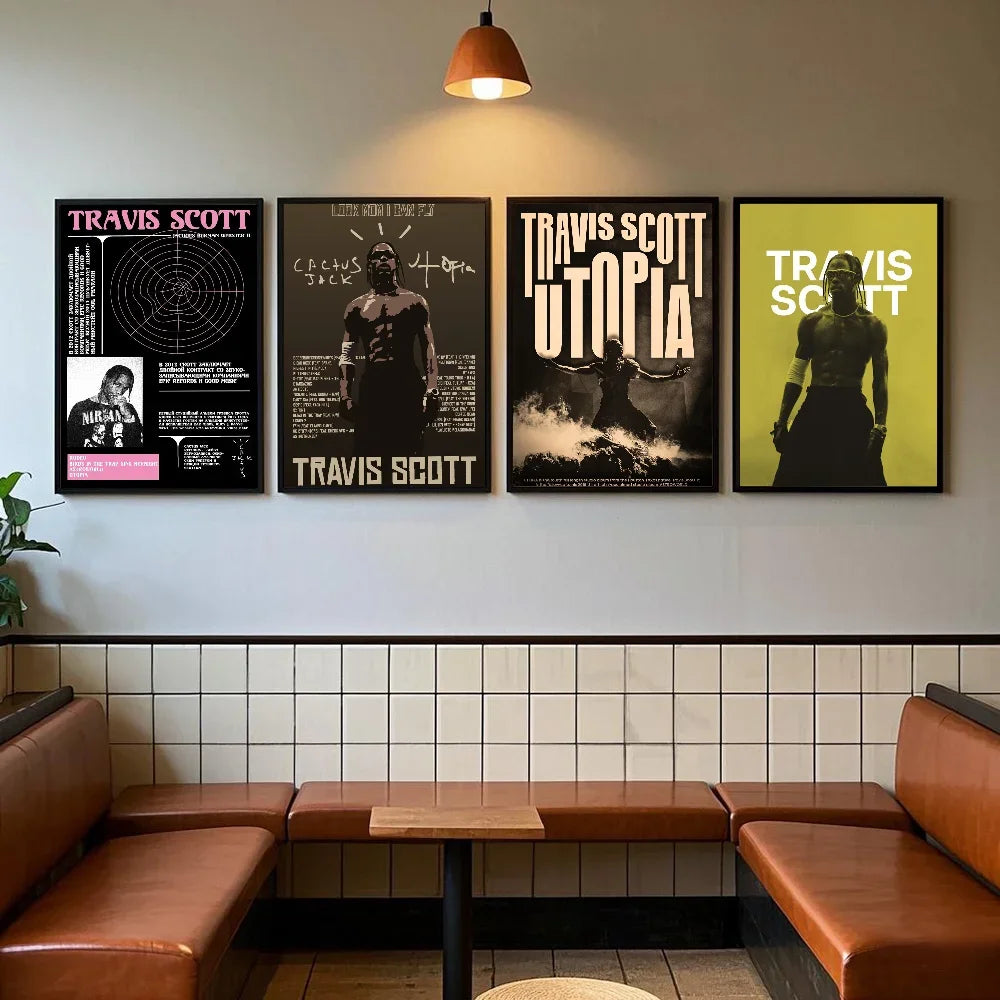 T-Travis Scott Astroworld Jackboys Music Album Poster art sticky wall waterproof home living room bedroom bar aesthetic decorati - Travis Scott Merchandise - Free Shipping Buy Now