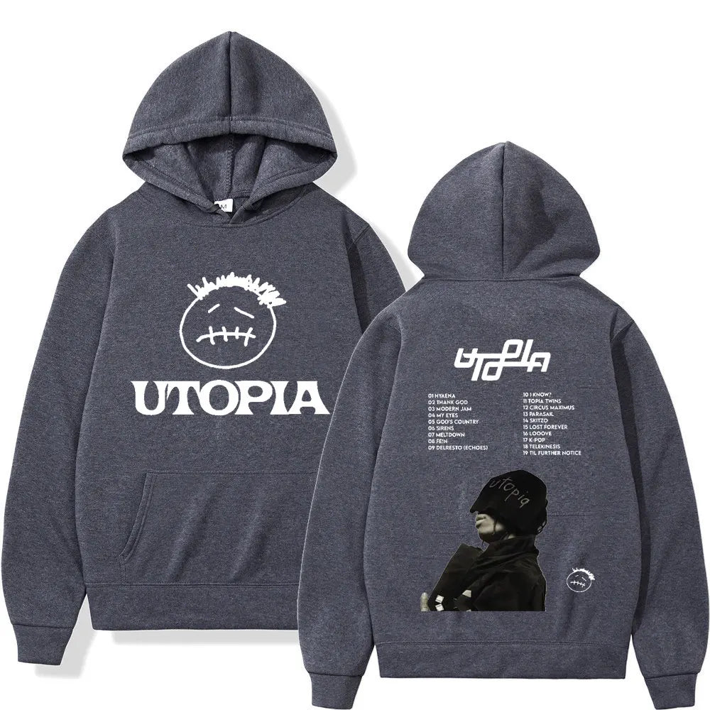 Hot Sale Rapper Cactus Jack Hoodie Utopia Music Album Print Sweatshirts Men Women Fashion Hip Hop Oversized Hoodies Streetwear - Travis Scott Merchandise - Free Shipping Buy Now
