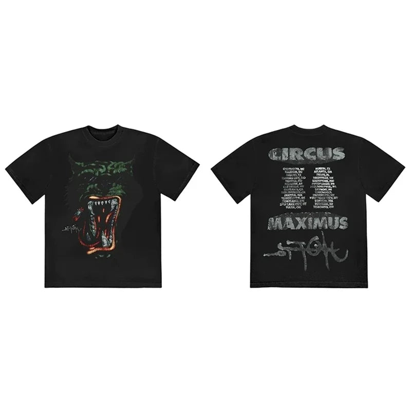 CACTUS JACK Short Sleeve T-shirt Loose Casual Crewneck Men Women Top Tees UTOPIA T Shirt - Travis Scott Merchandise - Free Shipping Buy Now