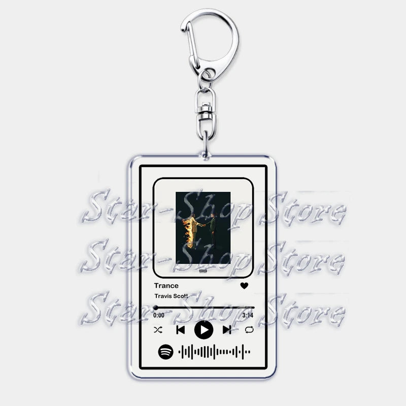 Hot Hip Hop Rap Singer Music Keychains for Women Man Accessories Bag Goosebumps Playlist Code Keying Jewelry Fans Friends Gift - Travis Scott Merchandise - Free Shipping Buy Now
