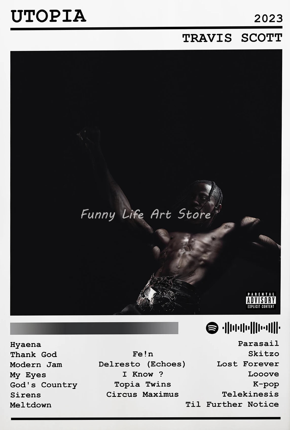 Rapper Travis-Scott Music Posters and Prints Canvas for Living Room Album Cover Singer Star Decor Gift Printing Wall Art Picture - Travis Scott Merchandise - Free Shipping Buy Now