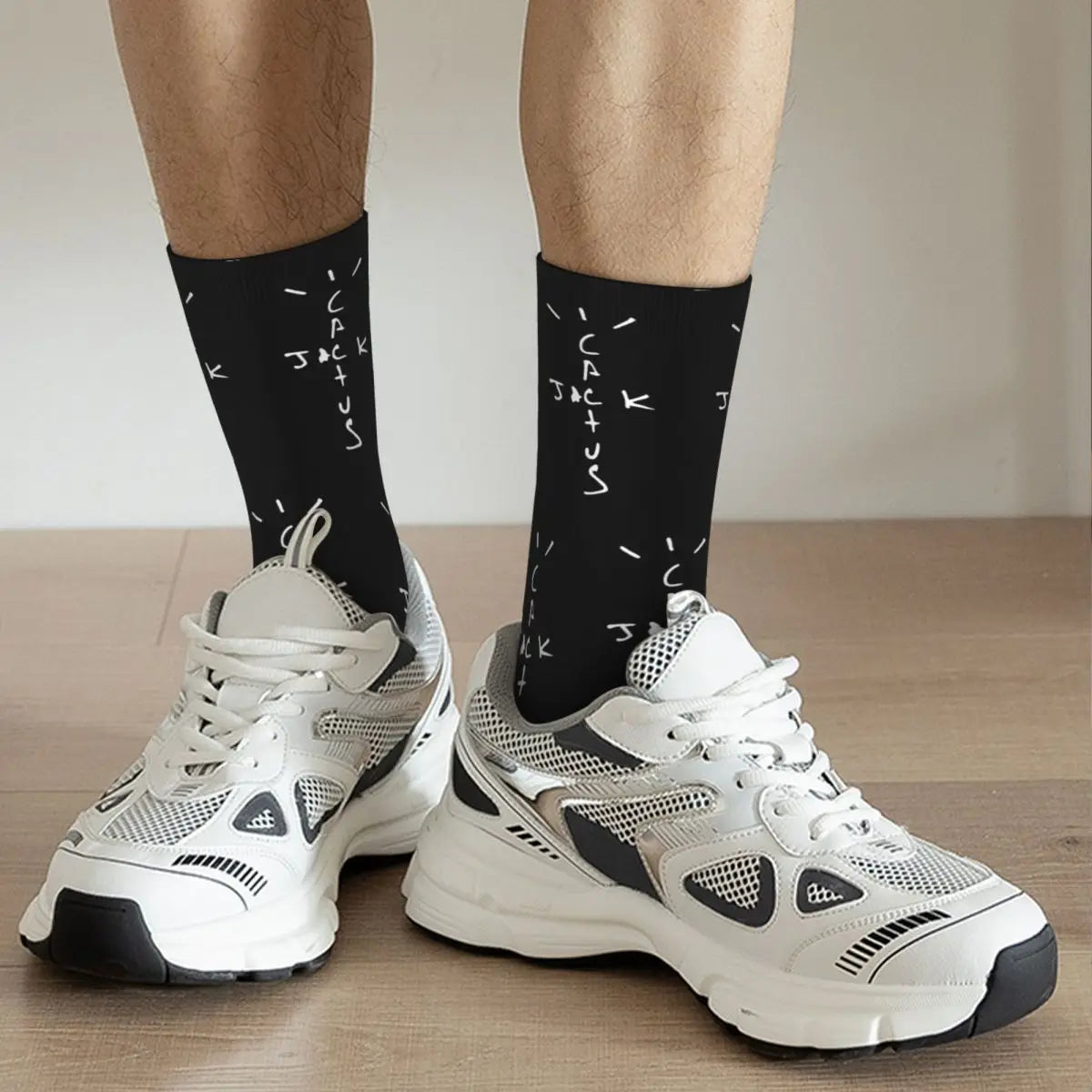 Harajuku Best Logos Jack Cactus Travis Scott Football Socks Polyester Middle Tube Socks for Women Men - Travis Scott Merchandise - Free Shipping Buy Now