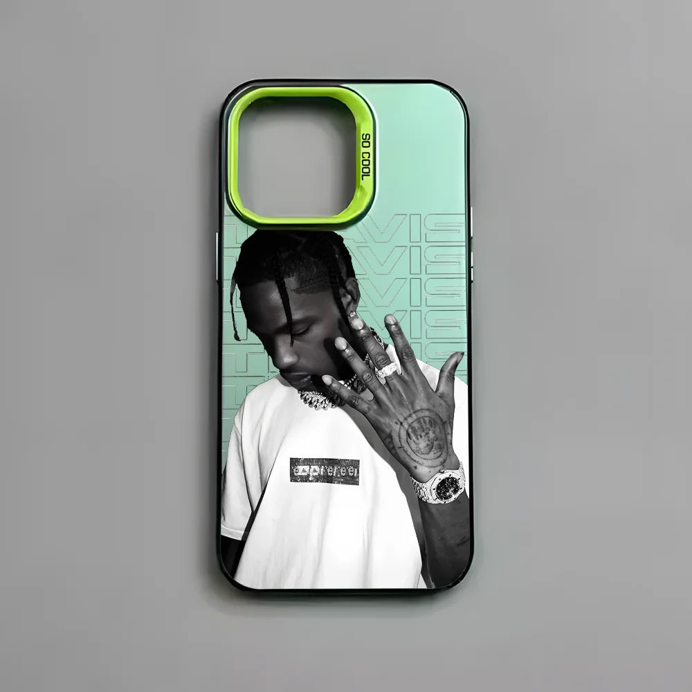 Rap Singer-T-Travis S-ScottS Phone Case For IPhone 16 15 14 13 12 11 Pro Max Black Matte Multicolor Laser Metallic Aurora Funda - Travis Scott Merchandise - Free Shipping Buy Now