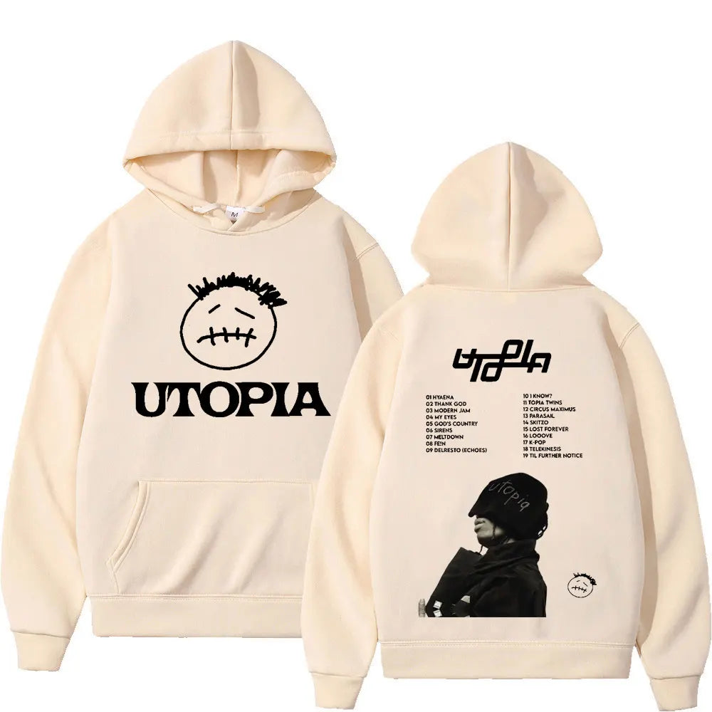 Hot Sale Rapper Cactus Jack Hoodie Utopia Music Album Print Sweatshirts Men Women Fashion Hip Hop Oversized Hoodies Streetwear - Travis Scott Merchandise - Free Shipping Buy Now