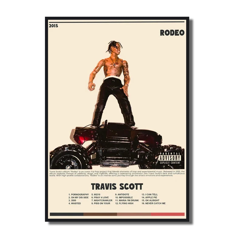 Travis Scott Rodeo/Astroworld Music Album Cover Series Art Poster Canvas Painting Wall Prints Picture for Living Room Home Decor - Travis Scott Merchandise - Free Shipping Buy Now