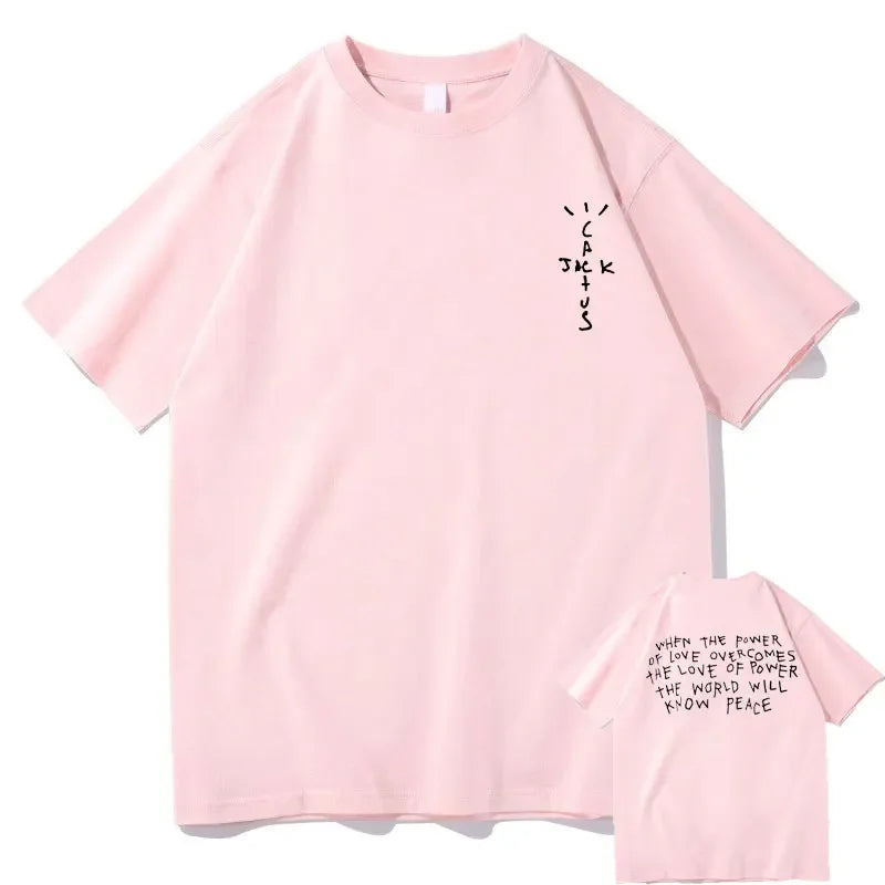 New Cactus Jack Tshirt Awesome Streetwear Oversized T Shirts Men Women Fashion Loose T-shirt Mens Hip Hop Trend Tee Short Sleeve - Travis Scott Merchandise - Free Shipping Buy Now