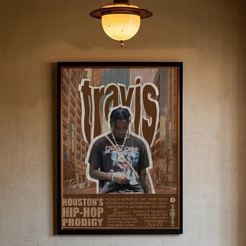 T-Travis Scott Astroworld Jackboys Music Album Poster art sticky wall waterproof home living room bedroom bar aesthetic decorati - Travis Scott Merchandise - Free Shipping Buy Now