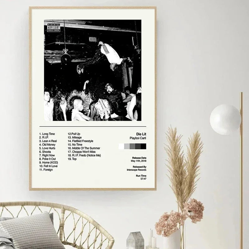 Music Album Covers Poster Rapper 2Pac,Travis Scott Hiphop Singer Album Covers Canvas Painting Wall Art Pictures Room Decor - Travis Scott Merchandise - Free Shipping Buy Now
