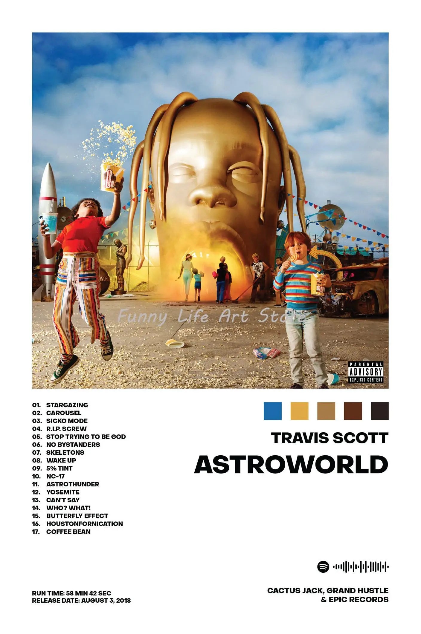 Rapper Travis-Scott Music Posters and Prints Canvas for Living Room Album Cover Singer Star Decor Gift Printing Wall Art Picture - Travis Scott Merchandise - Free Shipping Buy Now