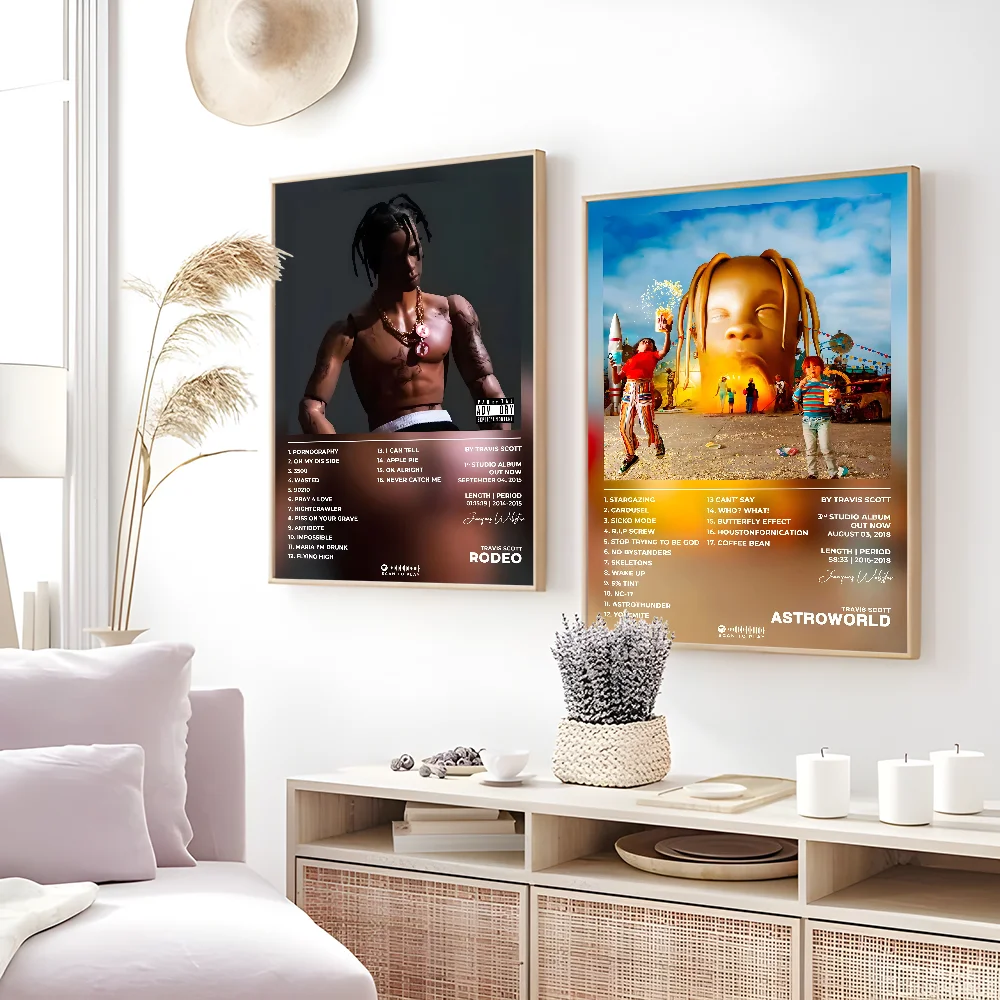 T-Travis S-Scott RodeoAstroworld Album Poster Sticky Wall Art Printing Waterproof Home Living Bed Room Bar Aesthetic Decor - Travis Scott Merchandise - Free Shipping Buy Now