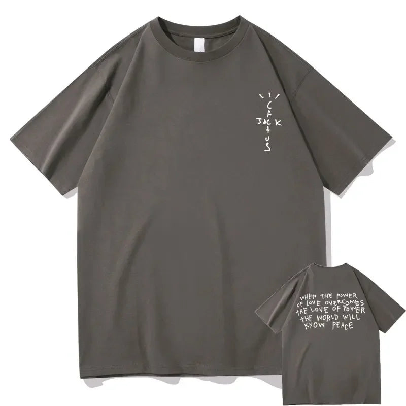 New Cactus Jack Tshirt Awesome Streetwear Oversized T Shirts Men Women Fashion Loose T-shirt Mens Hip Hop Trend Tee Short Sleeve - Travis Scott Merchandise - Free Shipping Buy Now