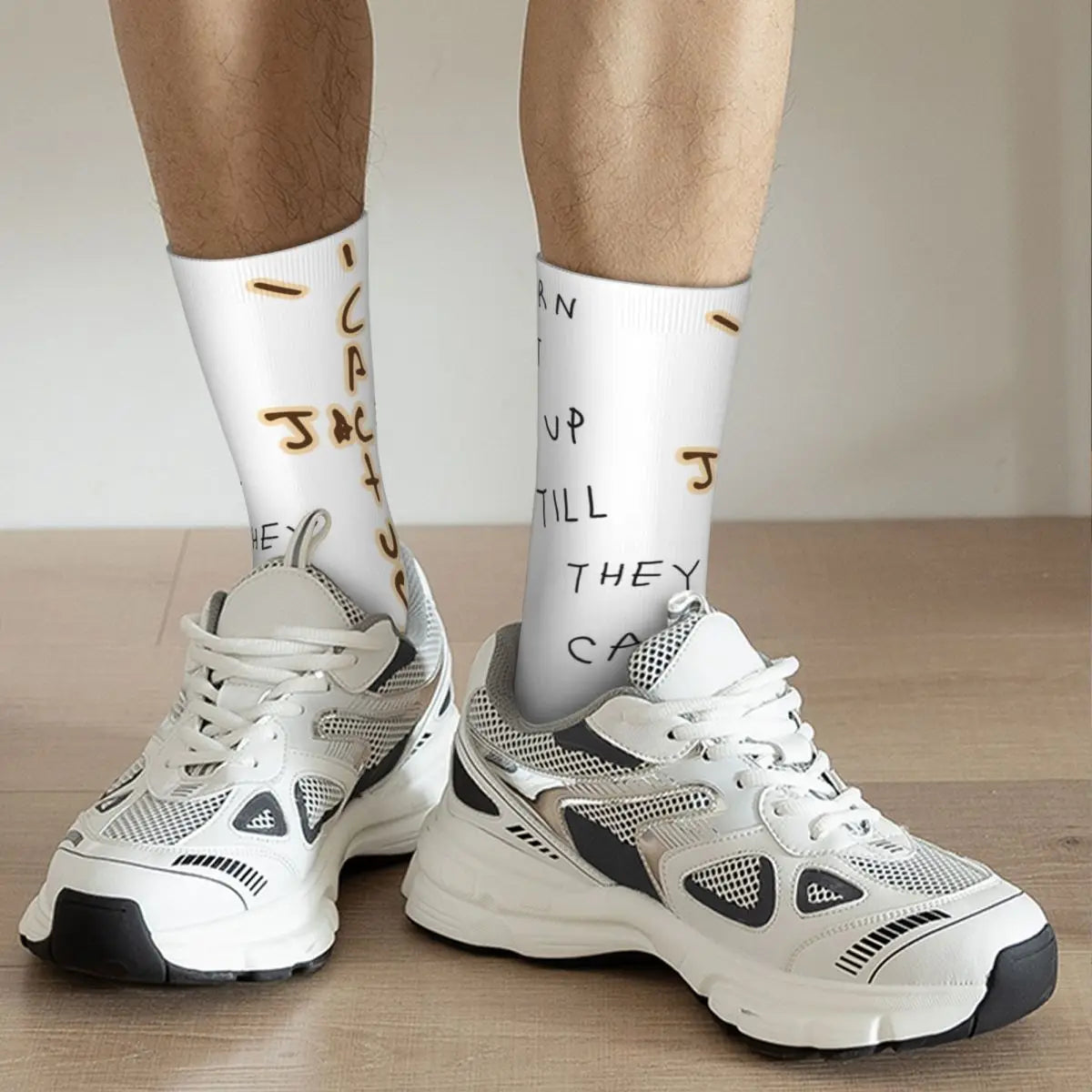 Funny Travis Scott Football Socks Polyester Middle Tube Socks for Women Men - Travis Scott Merchandise - Free Shipping Buy Now