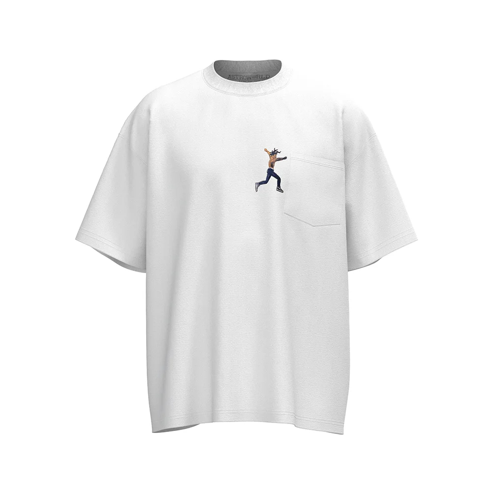 Characater Print Letter Embroidery Short Sleeve Summer Top Tees for Men Cactus Jack Crew Neck Cotton Casual Oversized Tshirts - Travis Scott Merchandise - Free Shipping Buy Now