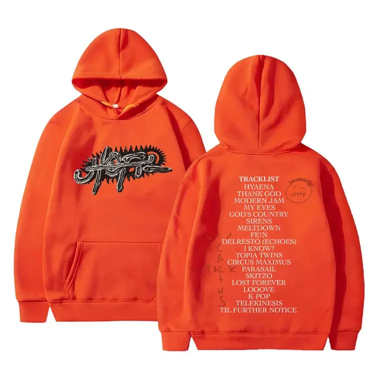 Rapper Cactus Jack Album UTOPIA Graphic Hoodie Unisex Hip Hop Trend Hooded Sweatshirt Street Fashion Vintage Oversized Pullovers