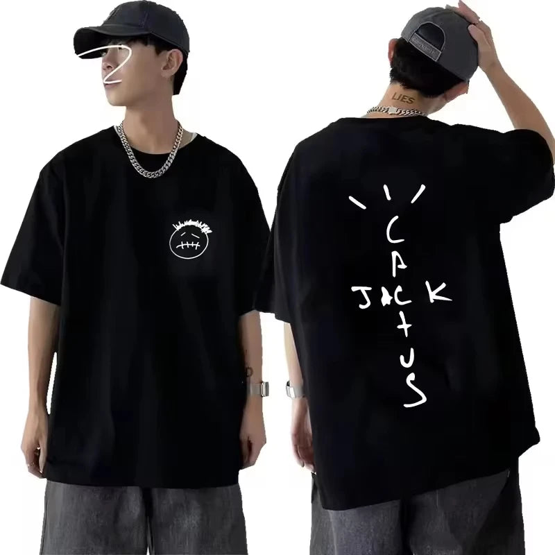 2025 Rapper Cactus Jack Music Album T Shirts Men Fashion Hip Hop T Shirt Casual Cotton Short Sleeve T-shirt Tops - Travis Scott Merchandise - Free Shipping Buy Now