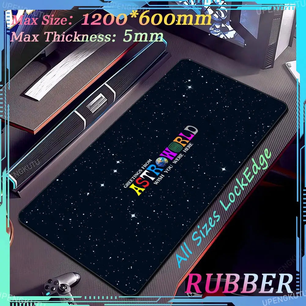 Travis Scott Oversized XXXL MousePad Anime Lock Edge Keyboard Gaming Accessories PC Rubber Mouse Pad Thick Desk Mat Carpet - Travis Scott Merchandise - Free Shipping Buy Now