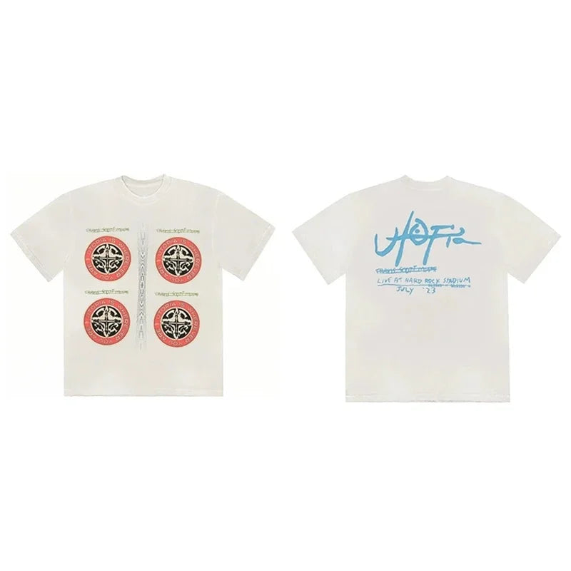 CACTUS JACK Short Sleeve T-shirt Loose Casual Crewneck Men Women Top Tees UTOPIA T Shirt - Travis Scott Merchandise - Free Shipping Buy Now