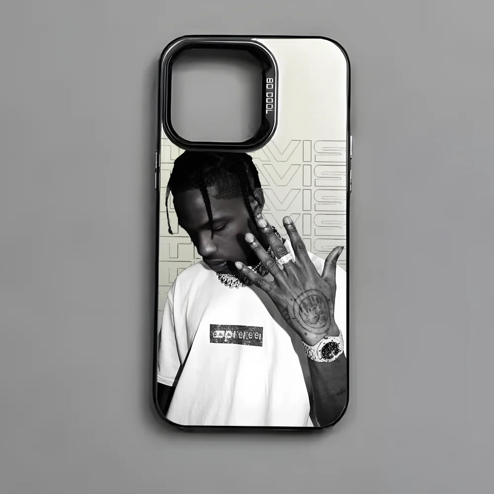Travis S-Scott Rapper Singer Phone Case For IPhone 16 15 14 13 12 11 Pro Max Multicolor Laser Black Matte Metallic Aurora Funda - Travis Scott Merchandise - Free Shipping Buy Now