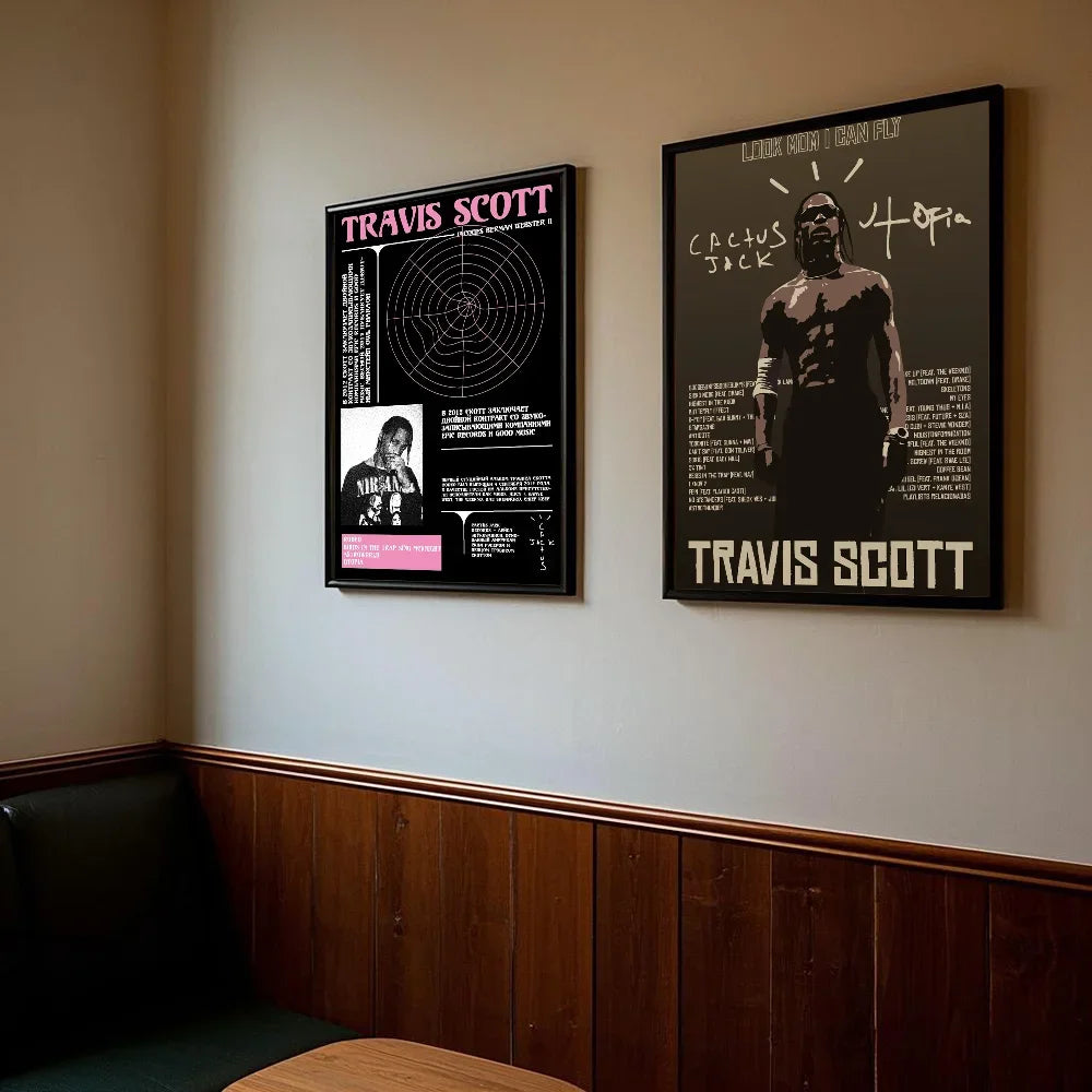 T-Travis Scott Astroworld Jackboys Music Album Poster art sticky wall waterproof home living room bedroom bar aesthetic decorati - Travis Scott Merchandise - Free Shipping Buy Now