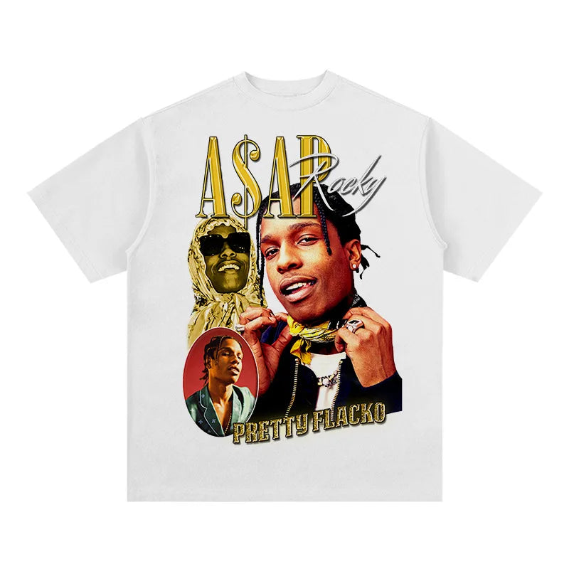 Hip hop rap 2PAC TRAVIS SCOTT personality printing summer men's 100% cotton T-shirt comfortable breathable streetwear - Travis Scott Merchandise - Free Shipping Buy Now