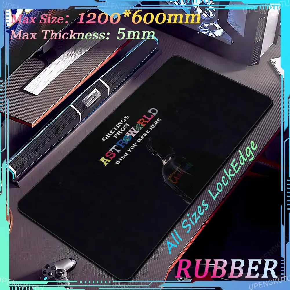 Travis Scott Oversized XXXL MousePad Anime Lock Edge Keyboard Gaming Accessories PC Pad Thick Desk Mat Carpet Rubber Mouse Pad - Travis Scott Merchandise - Free Shipping Buy Now