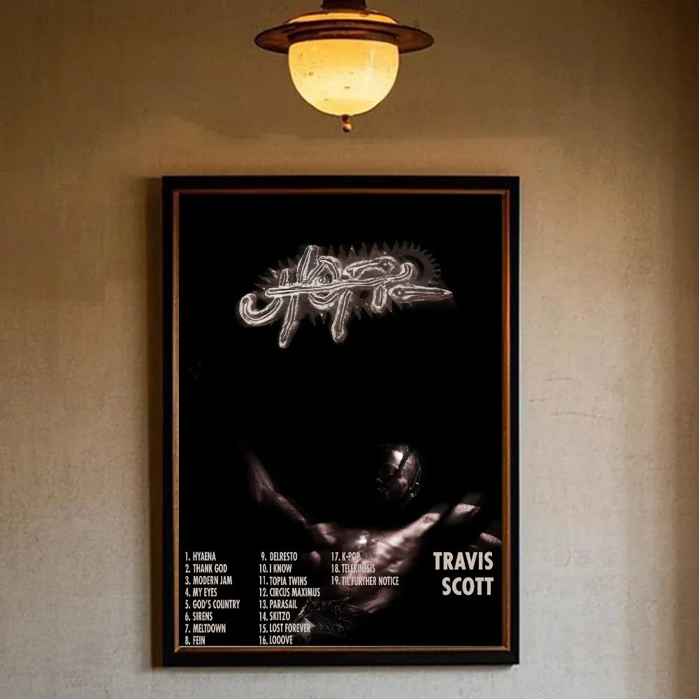 T-Travis Scott Astroworld Jackboys Music Album Poster art sticky wall waterproof home living room bedroom bar aesthetic decorati - Travis Scott Merchandise - Free Shipping Buy Now