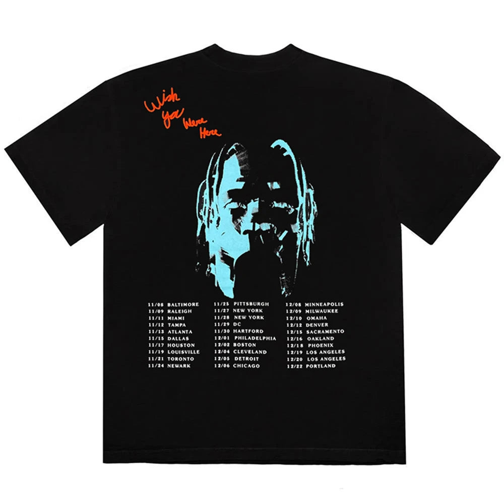 Characater Print Letter Embroidery Short Sleeve Summer Top Tees for Men Cactus Jack Crew Neck Cotton Casual Oversized Tshirts - Travis Scott Merchandise - Free Shipping Buy Now